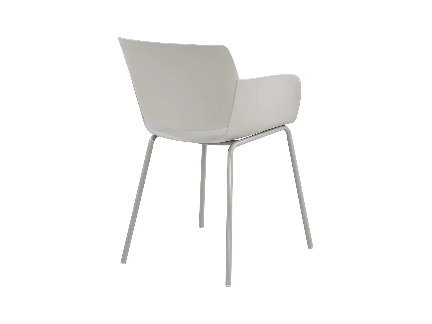 Lot de 2  chaise salle à manger - Plastique - Gris clair - Alpena