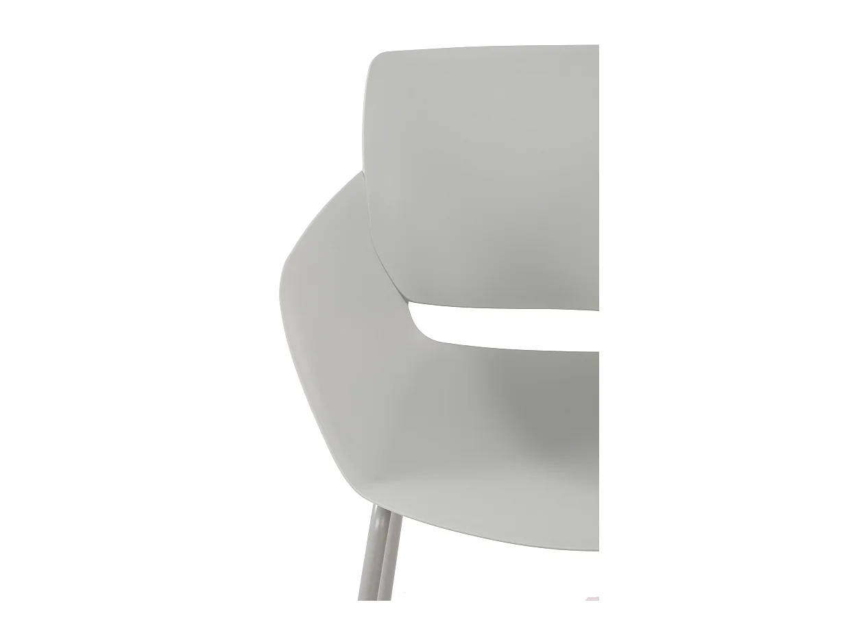 Lot de 2  chaise salle à manger - Plastique - Gris clair - Alpena