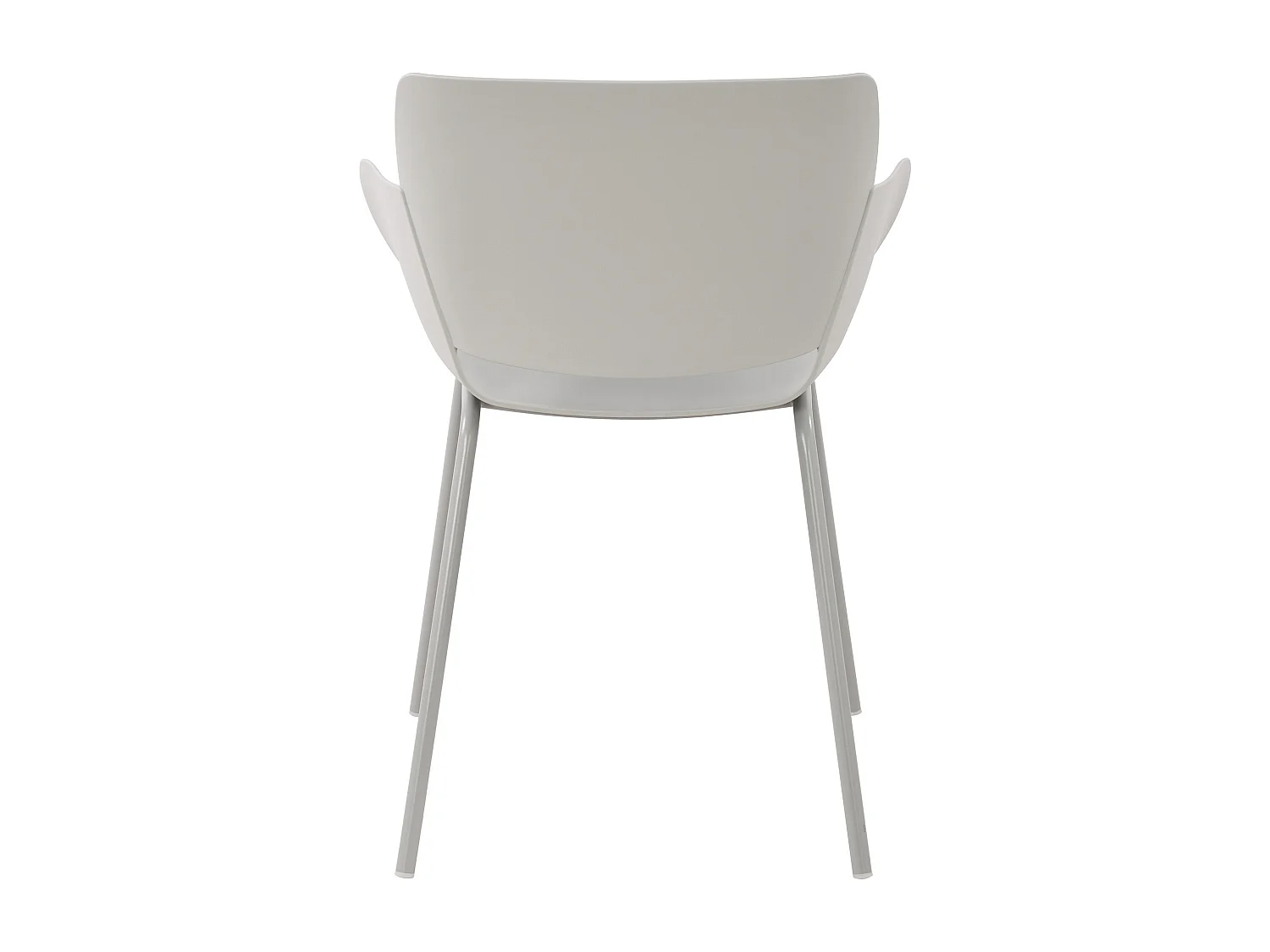 Lot de 2  chaise salle à manger - Plastique - Gris clair - Alpena