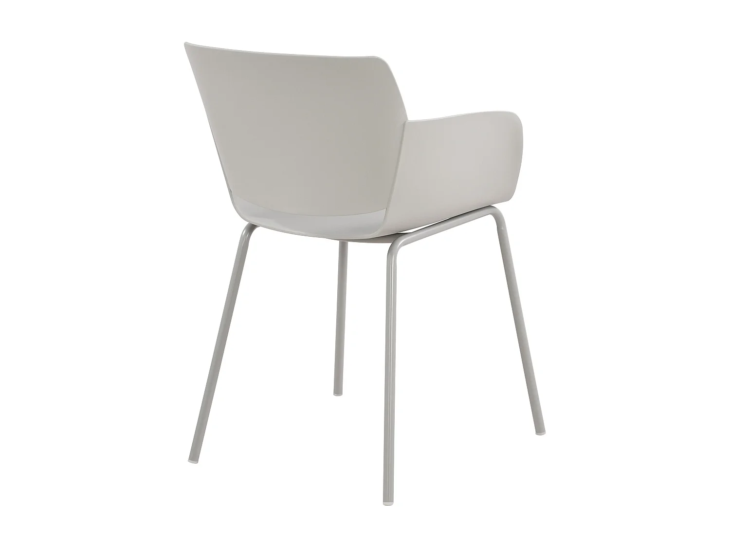 Lot de 2  chaise salle à manger - Plastique - Gris clair - Alpena