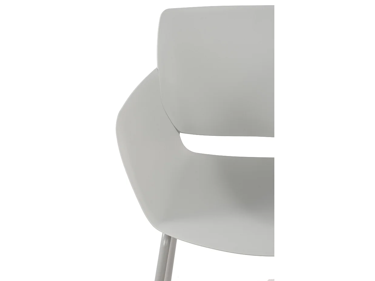 Lot de 2  chaise salle à manger - Plastique - Gris clair - Alpena