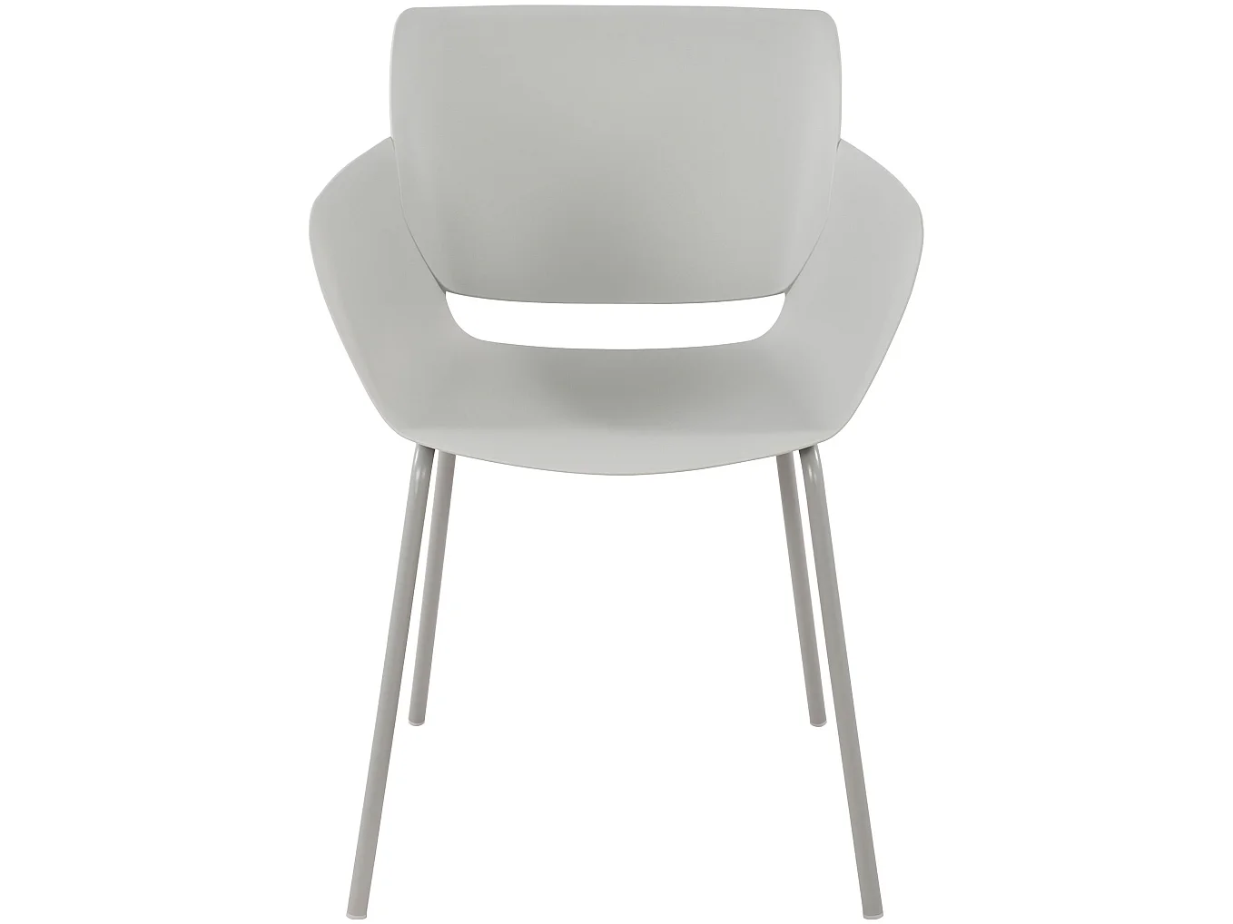 Lot de 2  chaise salle à manger - Plastique - Gris clair - Alpena