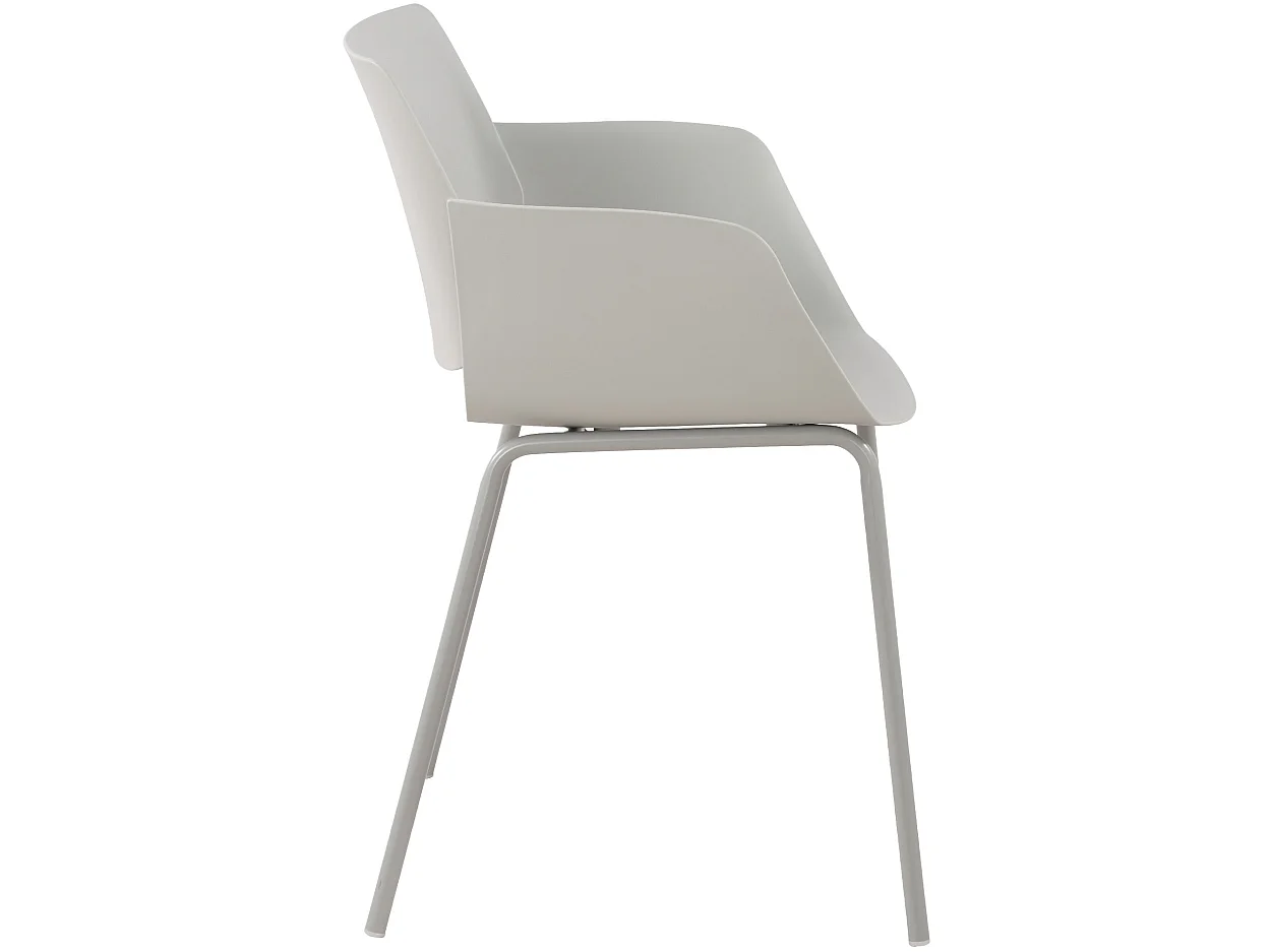 Lot de 2  chaise salle à manger - Plastique - Gris clair - Alpena