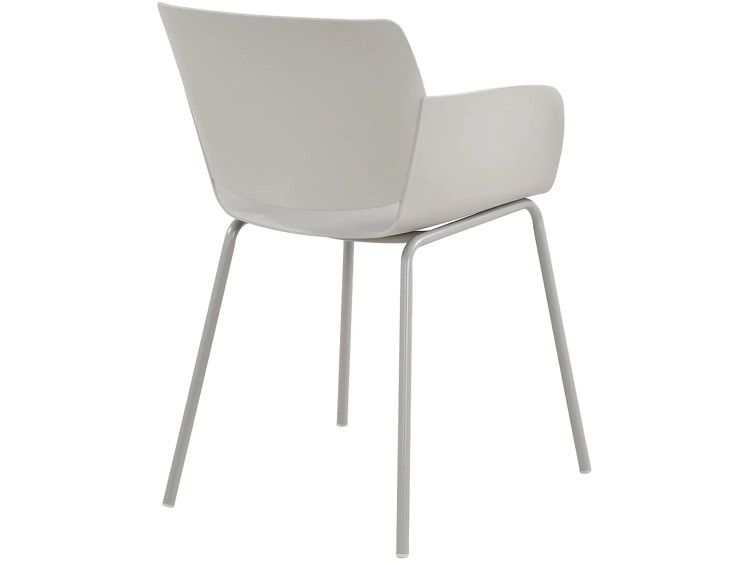 Lot de 2  chaise salle à manger - Plastique - Gris clair - Alpena