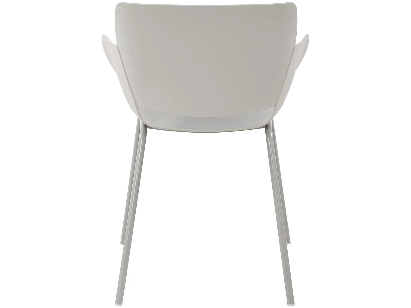 Lot de 2  chaise salle à manger - Plastique - Gris clair - Alpena