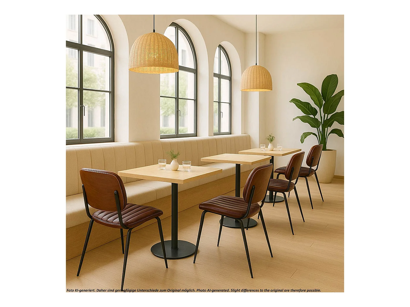 Eetkamerstoel MCW-O44 (set van 2),  walnoot look, vintage bruin