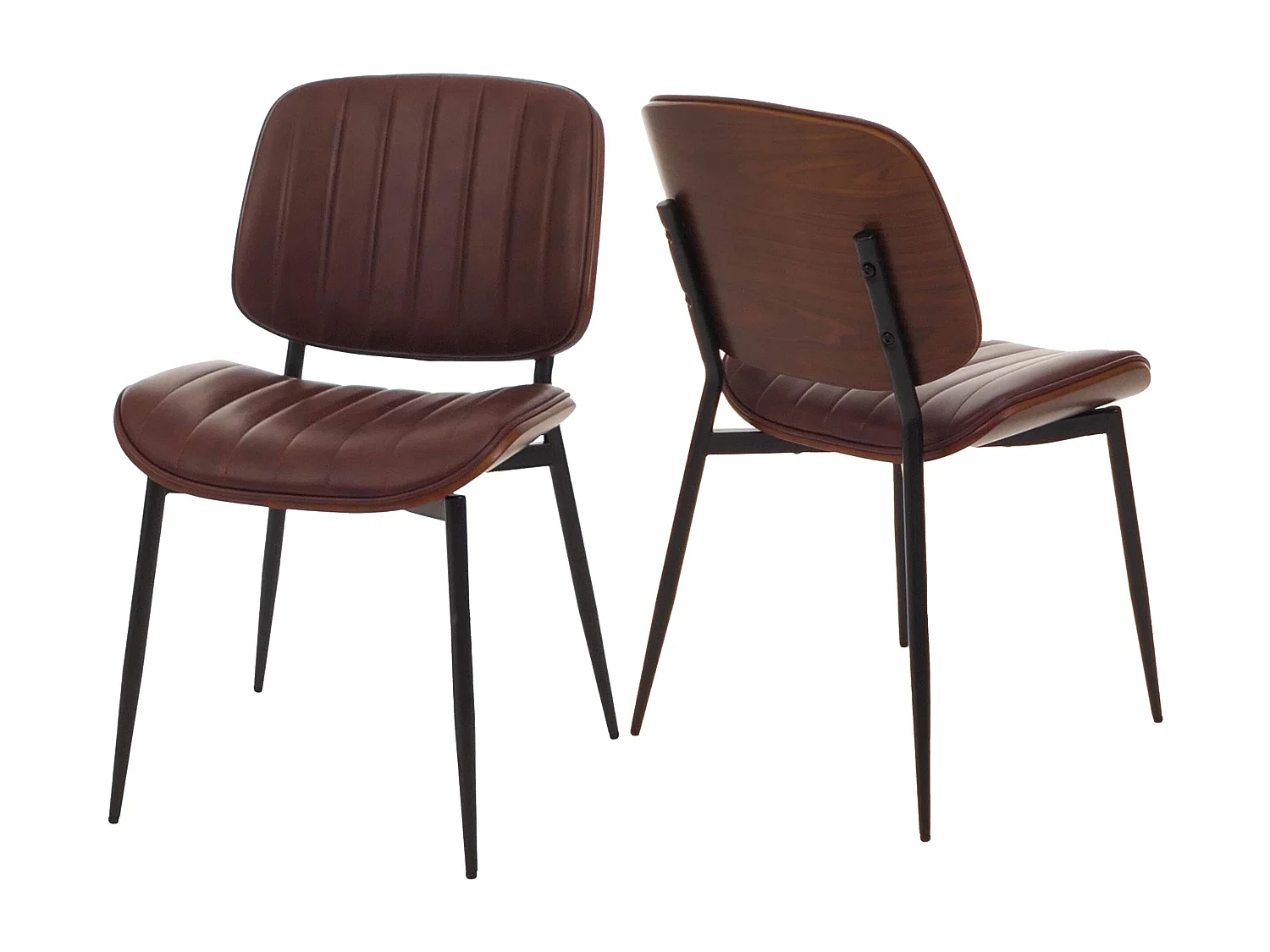 Chaise de salle à manger MCW-O44 (lot de 2),  aspect noyer, marron vintage