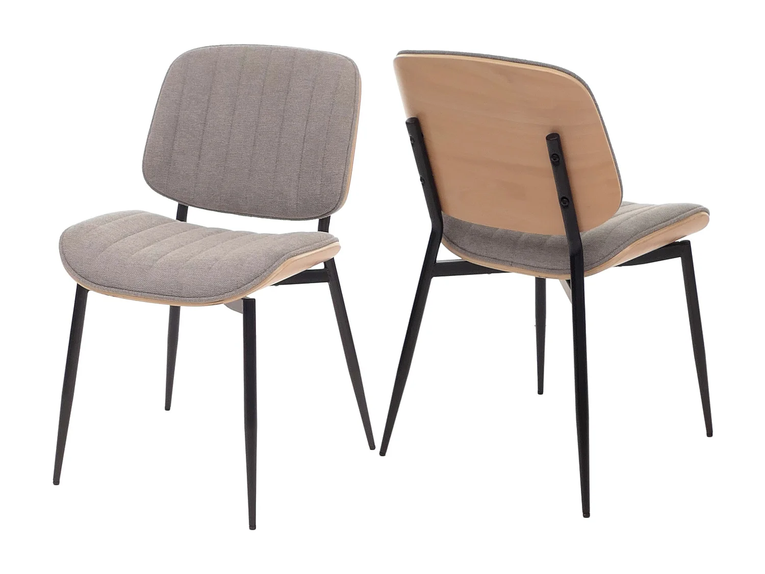 Chaise de salle à manger MCW-O44 (lot de 2),  naturel, gris clair