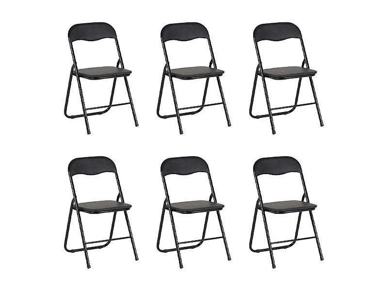 Hooma - Lot de 6 chaises pliantes d'intérieur et confortables en PVC