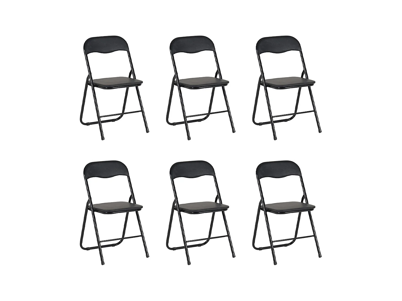 Hooma - Lot de 6 chaises pliantes d'intérieur et confortables en PVC