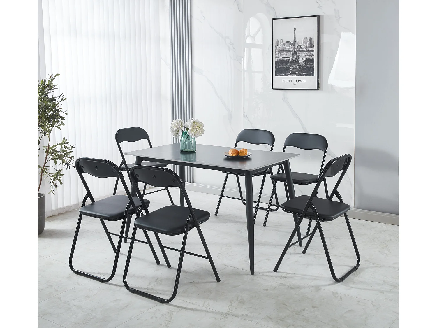 Hooma - Lot de 6 chaises pliantes d'intérieur et confortables en PVC