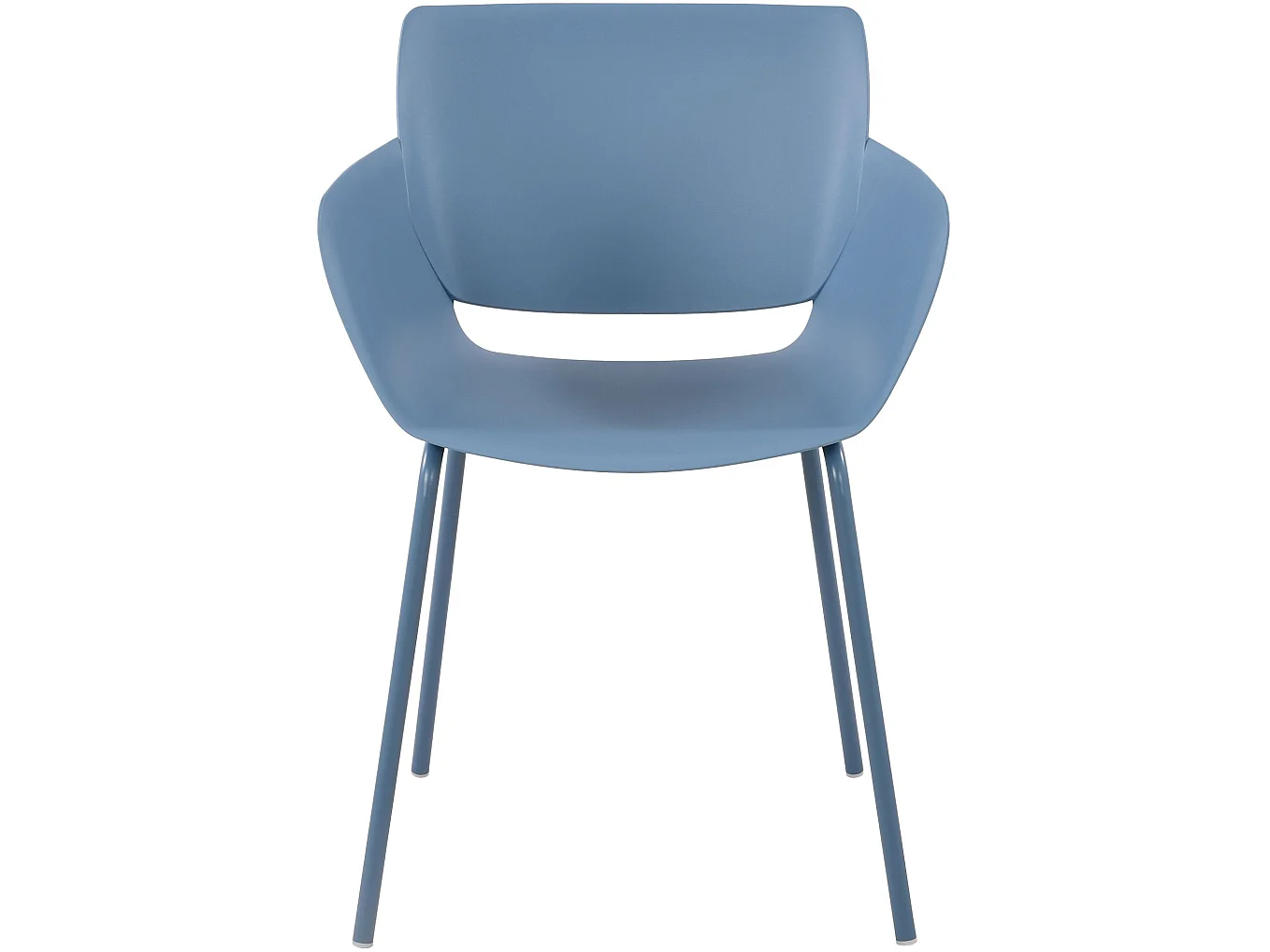 Lot de 2  chaise salle à manger - Plastique - Bleu - Alpena