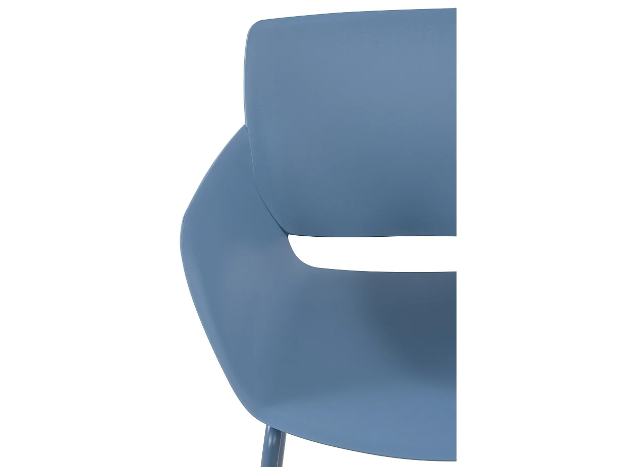 Lot de 2  chaise salle à manger - Plastique - Bleu - Alpena