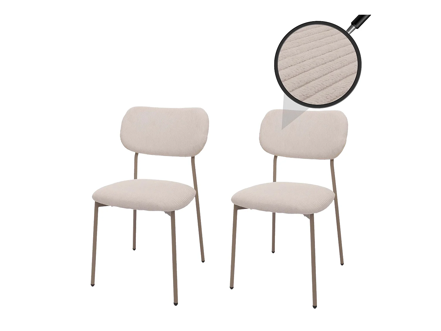 Chaise de salle à manger MCW-O26 (lot de 2),  beige