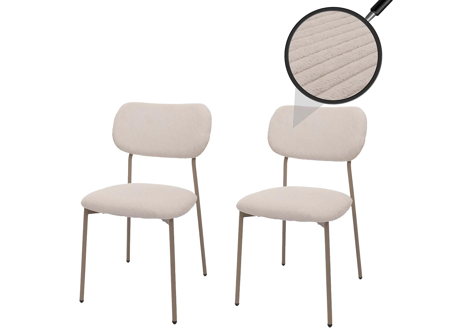 Cadeira de jantar MCW-O26 (conjunto de 2),  bege