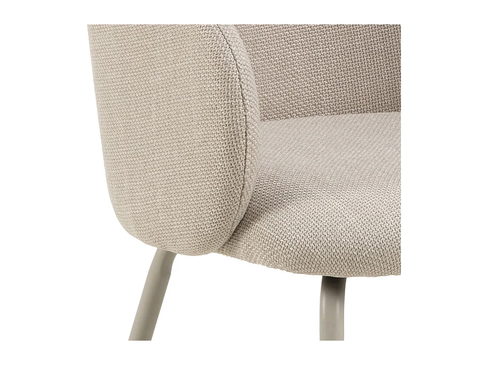 Vako - Lot de 2 fauteuils de table en tissu pieds beiges - Beige