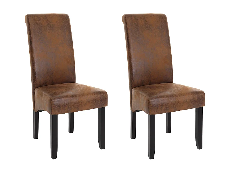 Eetkamerstoel MCW-N67 (set van 2),  suède look, zwarte poten
