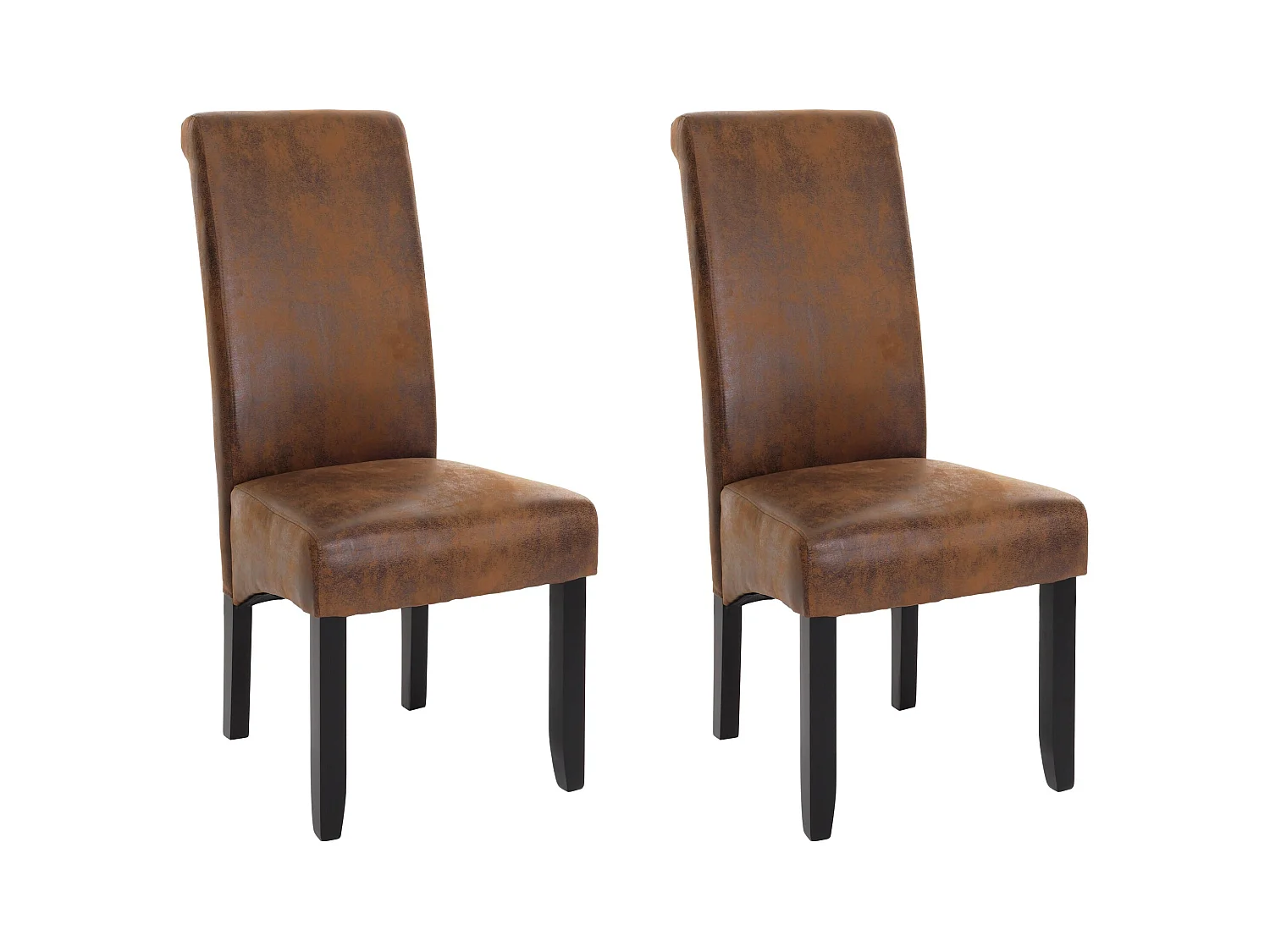 Chaise de salle à manger MCW-N67 (lot de 2),  aspect daim, pieds noirs