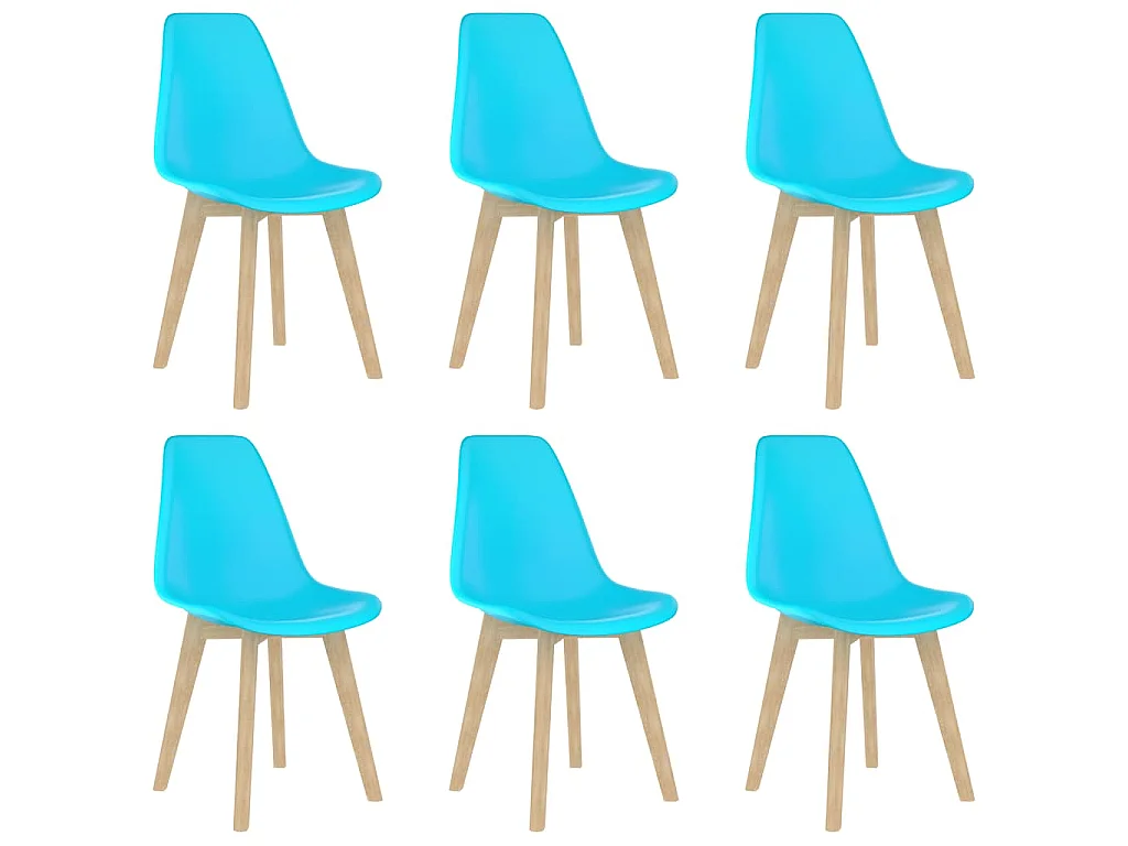 Sillas de comedor 6 unidades plástico azul