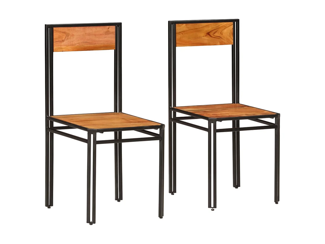 Chaises à manger lot de 2 bois d'acacia solide
