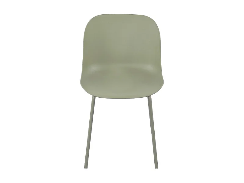 Diego - Lot de 4 chaises intérieur et extérieur en plastique et métal - Vert