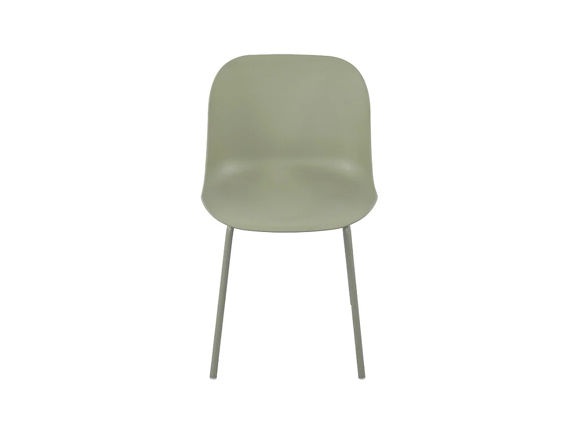 Diego - Lot de 4 chaises intérieur et extérieur en plastique et métal - Vert