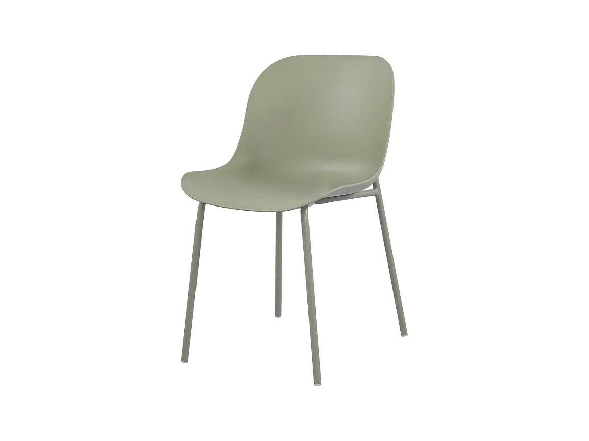 Diego - Lot de 4 chaises intérieur et extérieur en plastique et métal - Vert