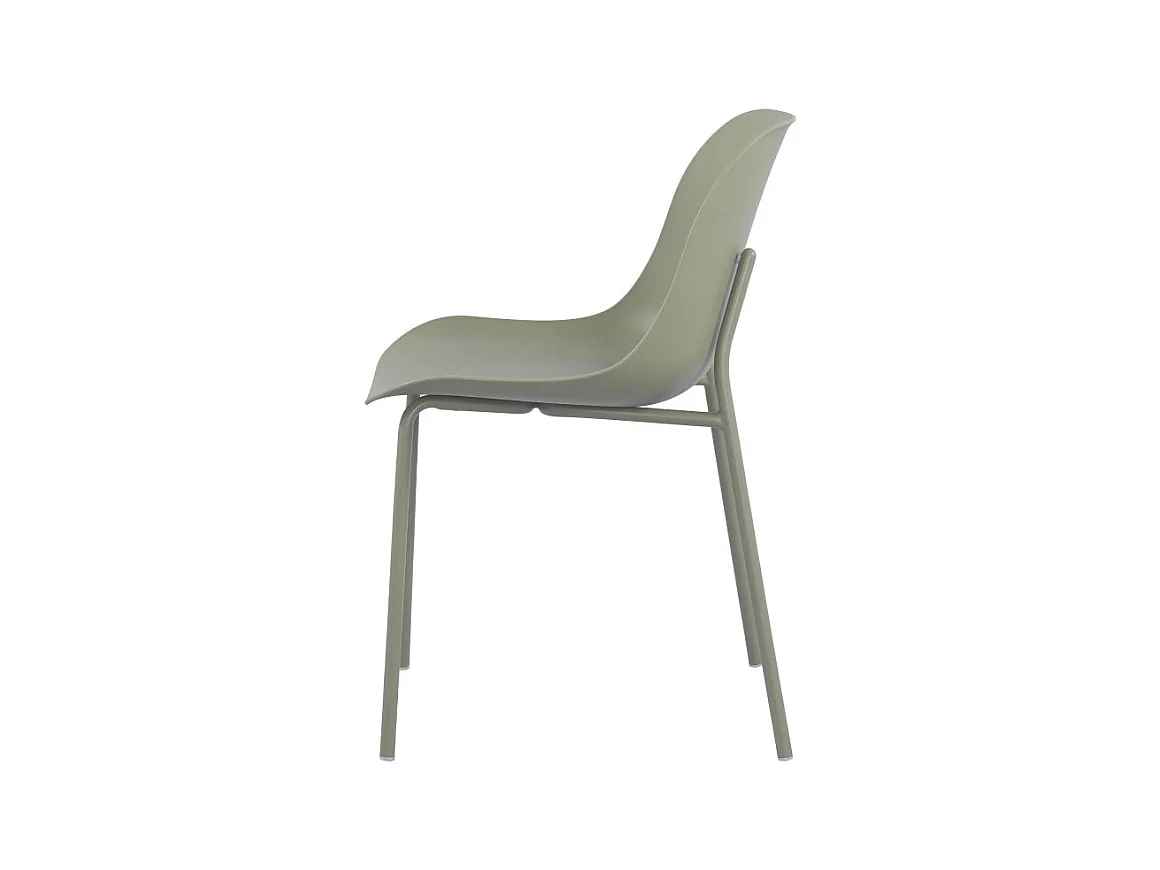 Diego - Lot de 4 chaises intérieur et extérieur en plastique et métal - Vert