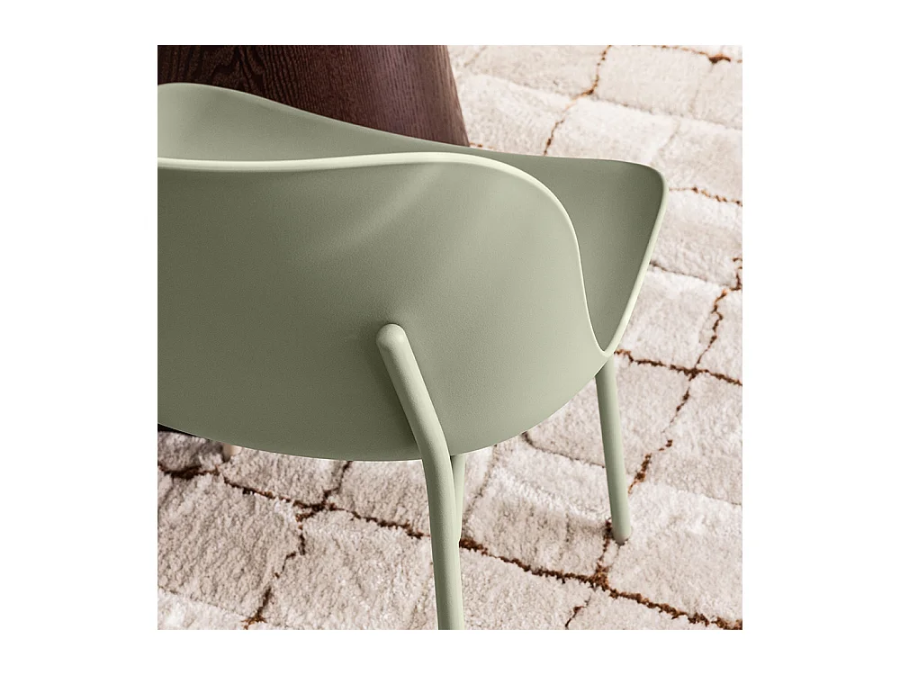 Diego - Lot de 4 chaises intérieur et extérieur en plastique et métal - Vert