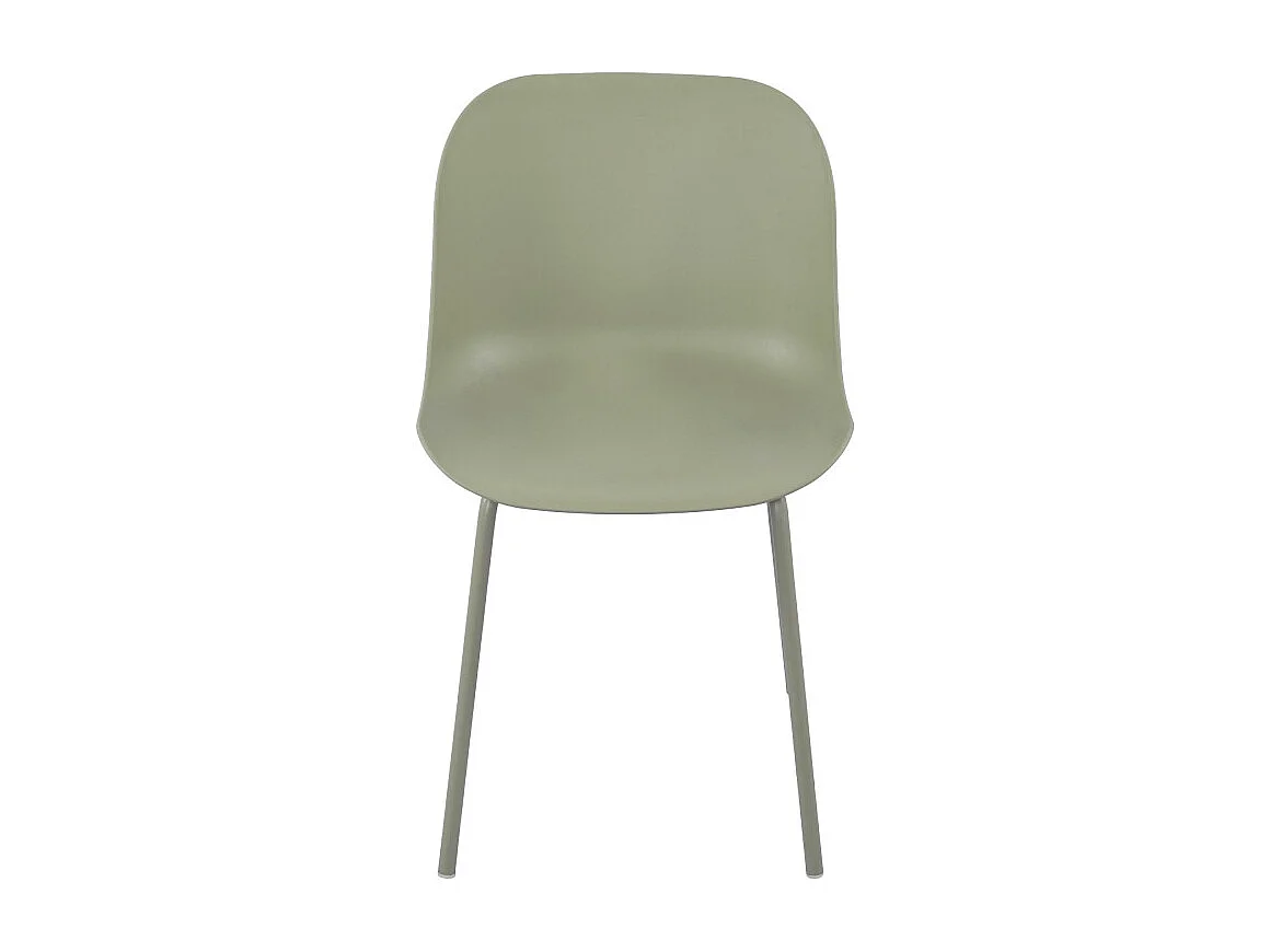 Diego - Lot de 4 chaises intérieur et extérieur en plastique et métal - Vert
