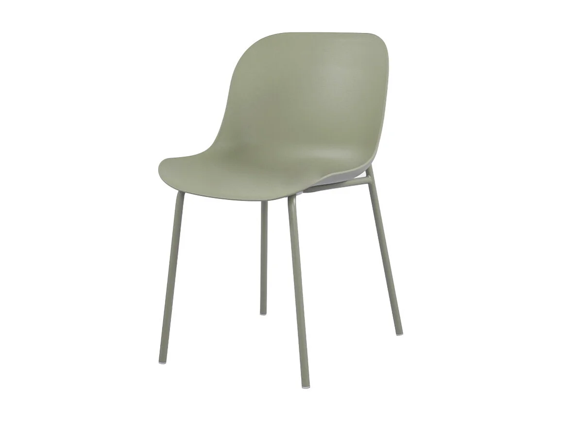 Diego - Lot de 4 chaises intérieur et extérieur en plastique et métal - Vert
