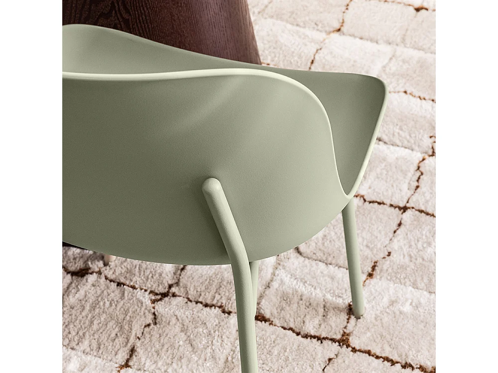 Diego - Lot de 4 chaises intérieur et extérieur en plastique et métal - Vert