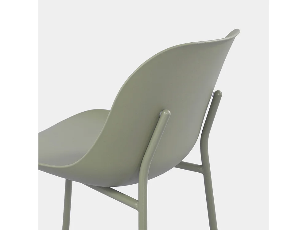 Diego - Lot de 4 chaises intérieur et extérieur en plastique et métal - Vert