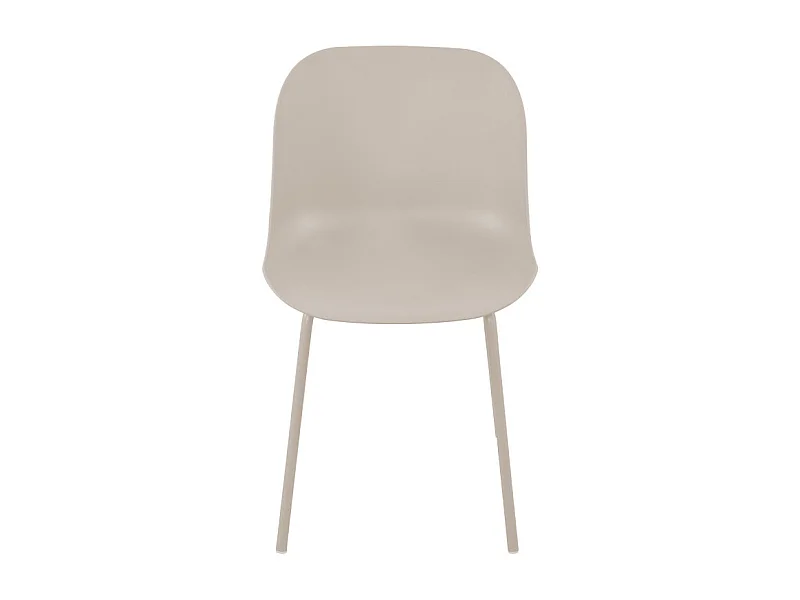 Diego - Lot de 4 chaises intérieur et extérieur en plastique et métal - Beige