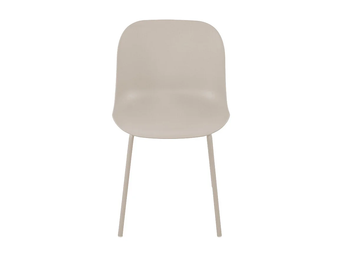 Diego - Lot de 4 chaises intérieur et extérieur en plastique et métal - Beige