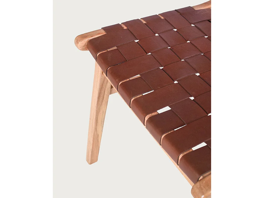 Forma - Chaise en bois massif de teck et cuir tressé