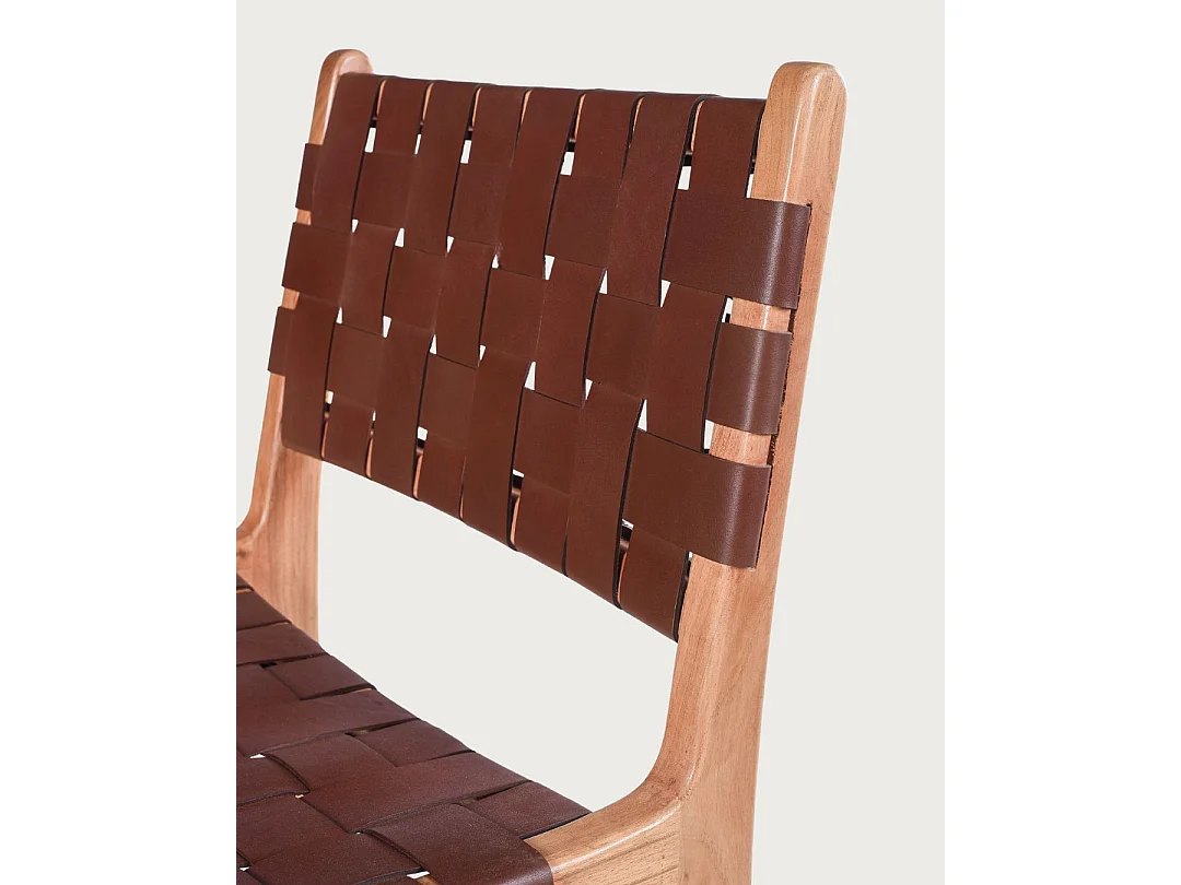 Forma - Chaise en bois massif de teck et cuir tressé