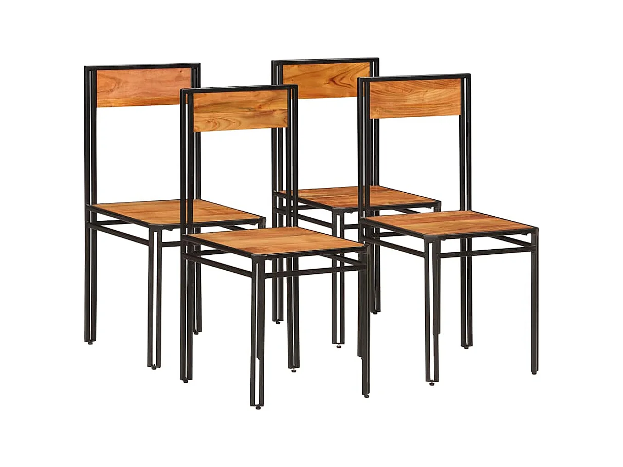 Chaises à manger lot de 4 bois d'acacia massif
