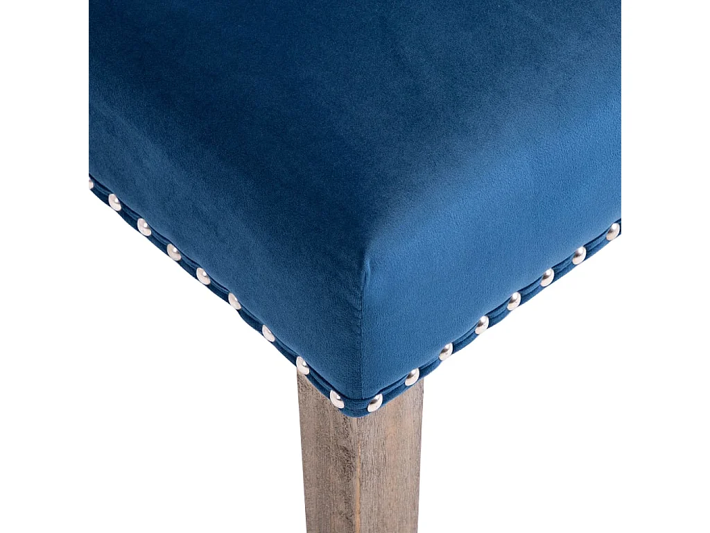 Chaises à manger lot de 6 bleu velours