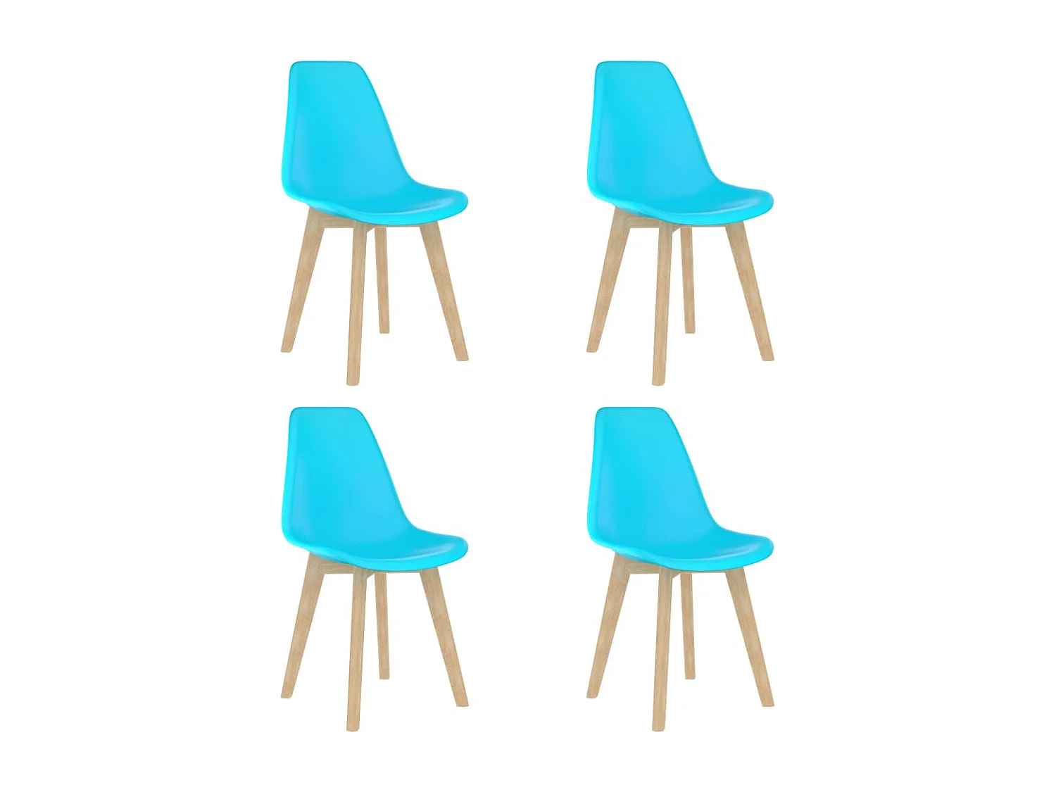 Esszimmerstühle 4 Stk. Blau Kunststoff