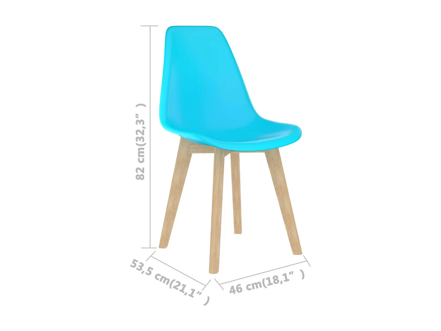 Esszimmerstühle 4 Stk. Blau Kunststoff