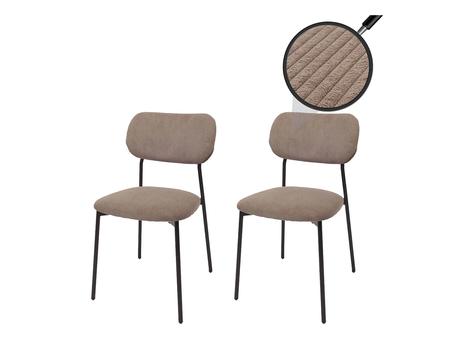 Chaise de salle à manger MCW-O26 (lot de 2),  taupe