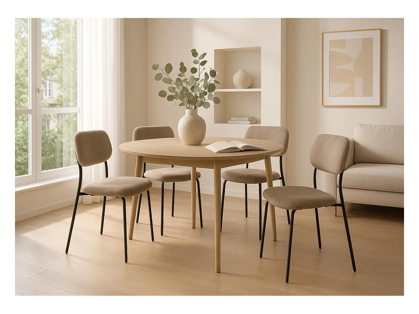 Chaise de salle à manger MCW-O26 (lot de 2),  taupe