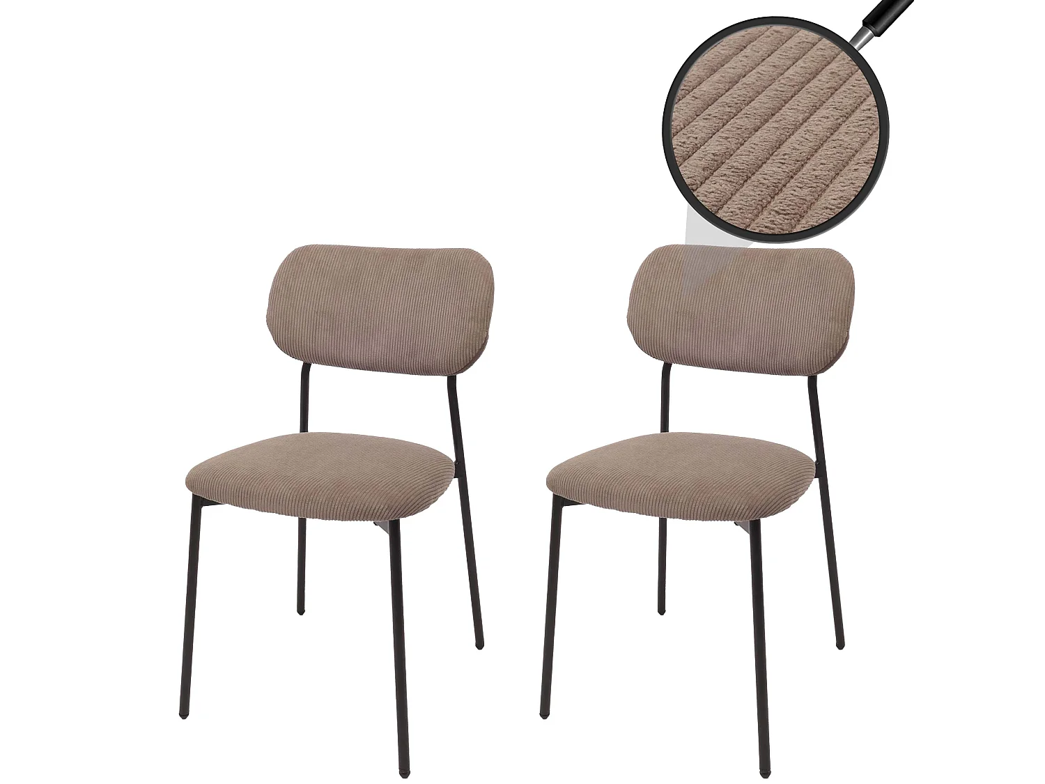 Chaise de salle à manger MCW-O26 (lot de 2),  taupe