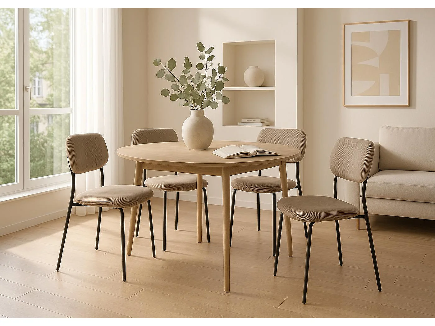 Chaise de salle à manger MCW-O26 (lot de 2),  taupe