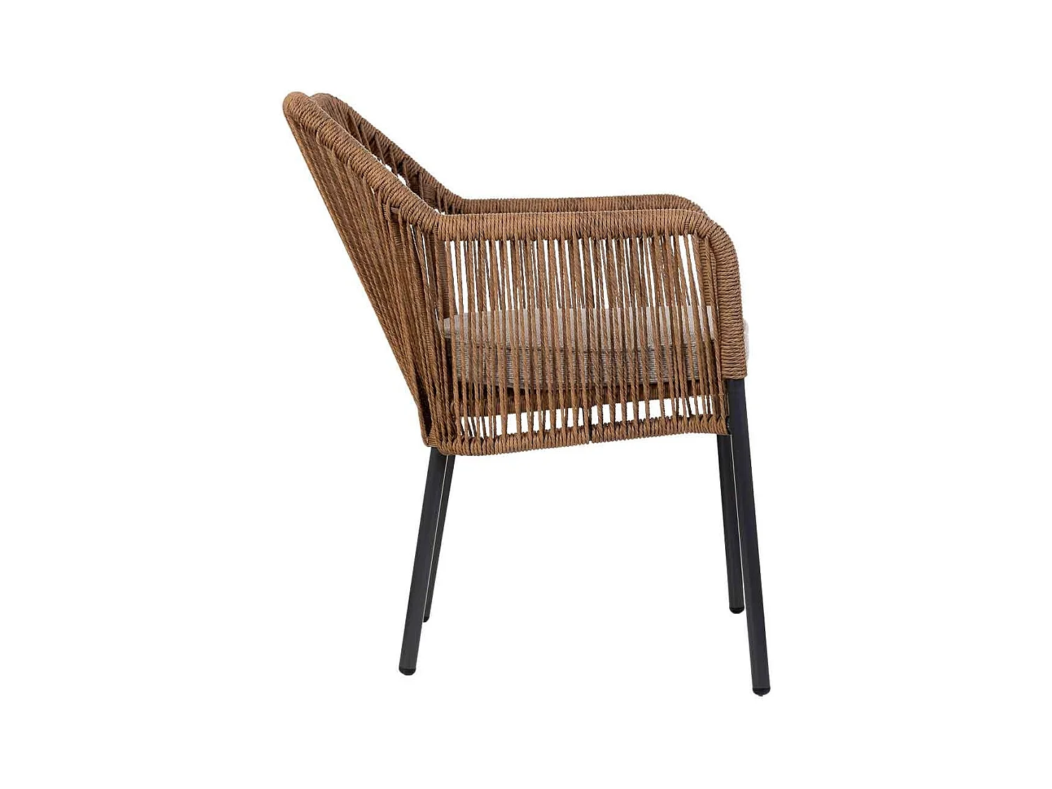 Chaise en rotin synthétique marron 56x66x80