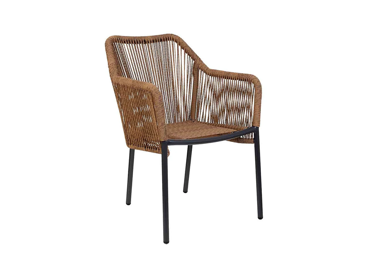 Chaise en rotin synthétique marron 56x66x80