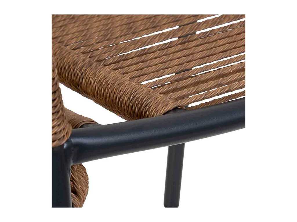 Chaise en rotin synthétique marron 56x66x80