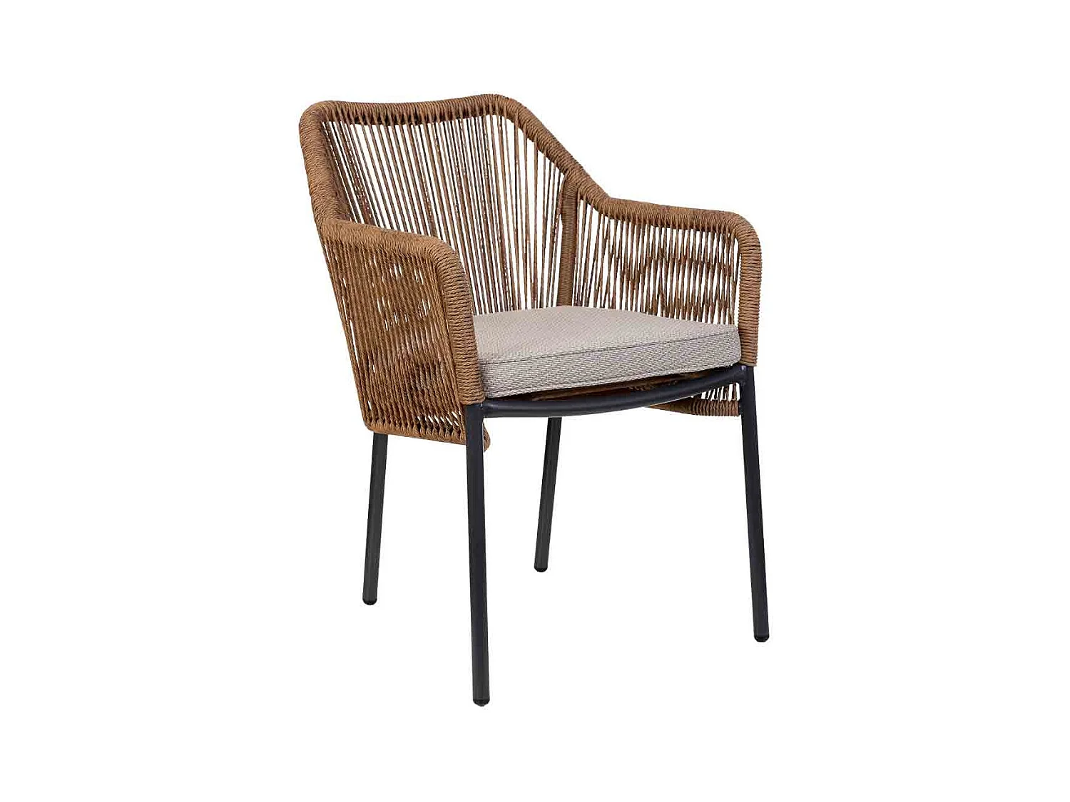 Chaise en rotin synthétique marron 56x66x80