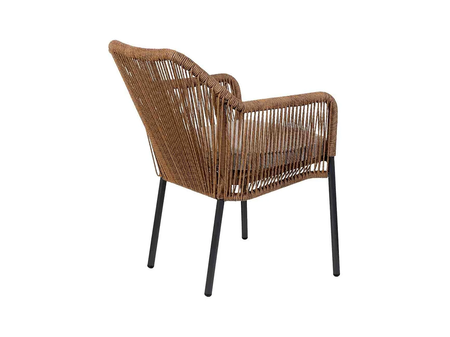 Chaise en rotin synthétique marron 56x66x80
